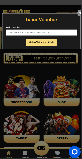 Kolom Kode Voucher pada kotak Tukar Voucher